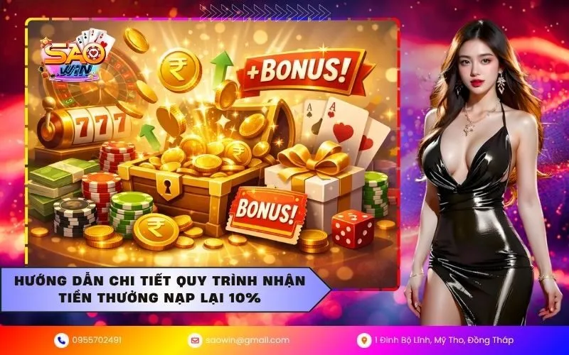 Hướng dẫn chi tiết quy trình nhận tiền thưởng nạp lại 10%